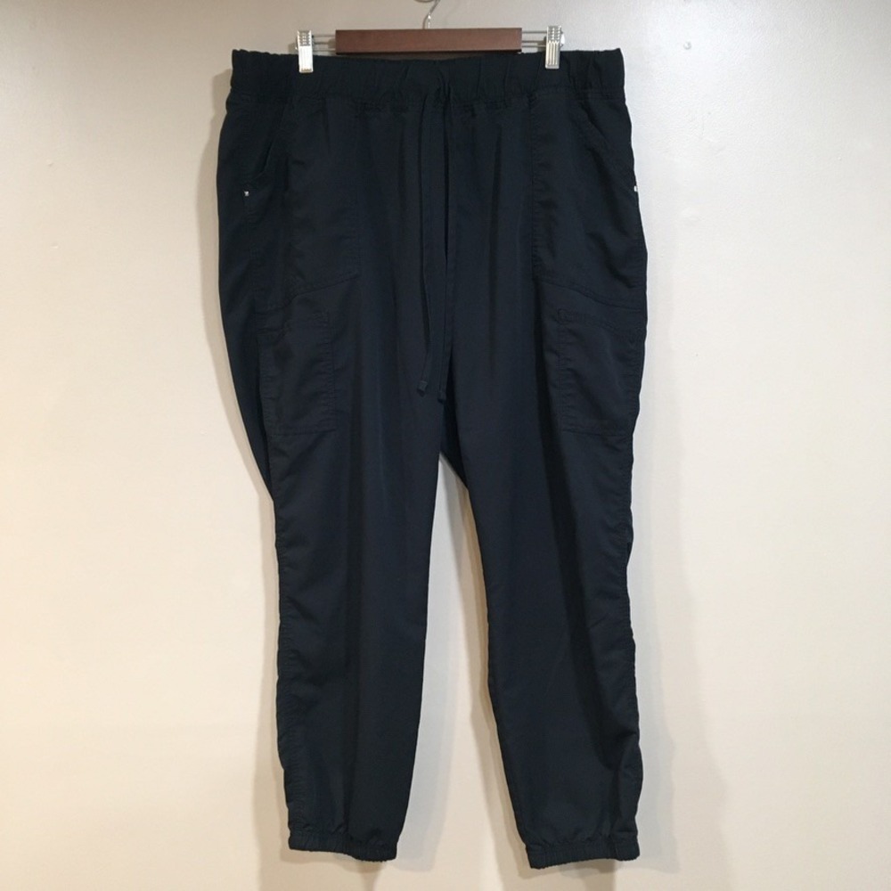 Scrubstar Cargo Jogger Scrub Pants Womens 2XL Black Medical Professional Work